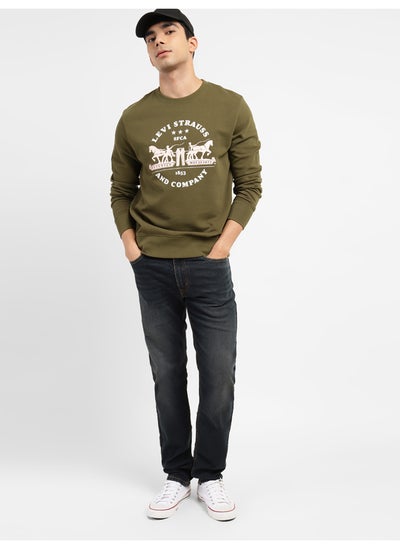 Buy Men's Graphic Printed Crew Neck Regular Fit Sweatshirt in Egypt