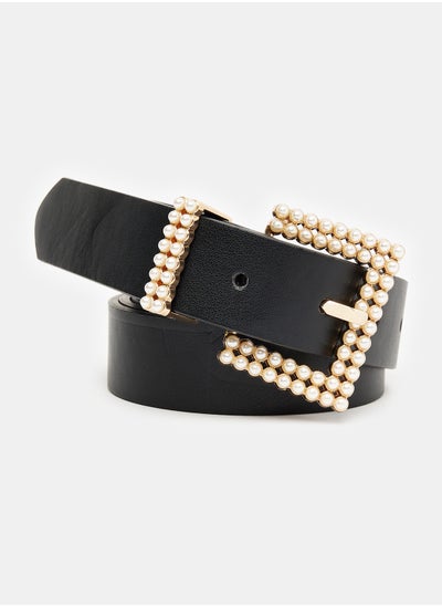 Buy Black Belt with Pearls Buckle in Egypt