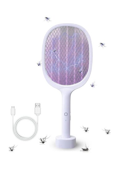 Buy ECARES® Electric Bug Zapper, Mosquito Swatter, Instant Fly Swatter, Rechargeable Racket, Fly Killer, Heavy Duty, USB Rechargeable, 3 Layers Safety Mesh, Intelligent Trapping Mosquitoes, Indoor Outdoor in UAE