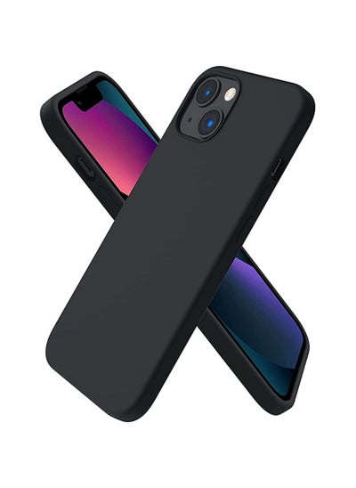 Buy Compatible with iPhone 14 (6.1 Inch) Case, Liquid Silicone Case, Full Body Protective Cover, Shockproof, Slim Phone Case, Anti-Scratch Soft Microfiber Lining - Black in Egypt