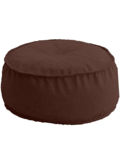 Buy Linen Round Ottomans Floor Cushion 70X40 Brown Am.102060400184Pen in Saudi Arabia