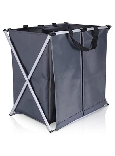 Buy Laundry Bag - Laundry Basket With Lid Dual Section Laundry Hamper With Handles Anti-mold & Foldable Storage Basket For Laundry Room Organization Toy Storage Blanket Basket in UAE