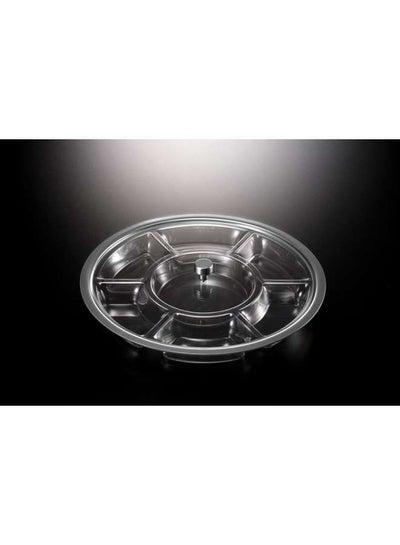 Buy Acrylic Serving Tray with 7 comp. 400  x H50 x T3mm - Silver Border in UAE