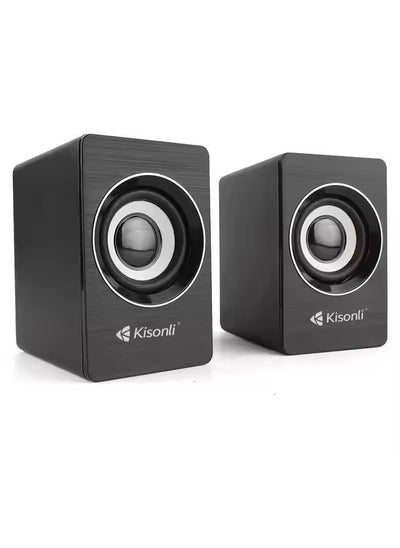 اشتري Kisonli A-707 USB 2.0 Speaker, High Quality & Clear Sound, Black Color في مصر