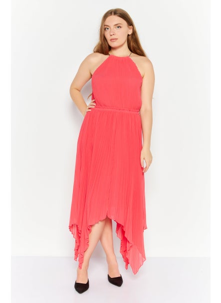 Buy Women Pleated Midi Dress, Pink in UAE