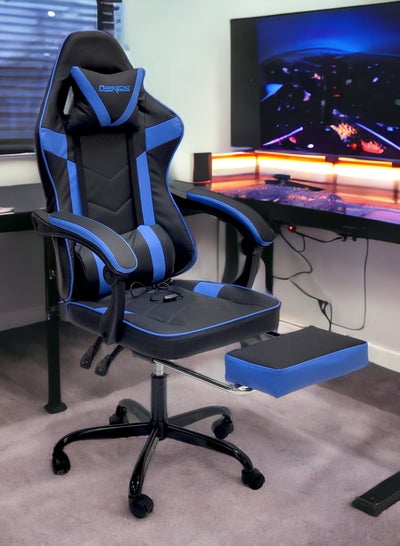 اشتري SBF DarkEcho Gaming Chair, High Back Leather Office Desk Chair with Massage, Adjustable Headrest Footrest and Lumbar Support, Swivel Video Game Chair, Ergonomic Computer Gaming Chair في الامارات
