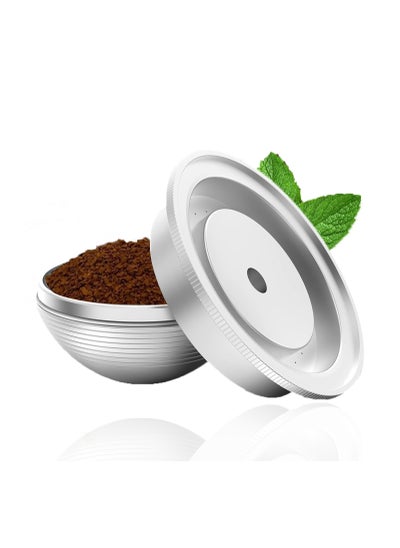 اشتري Stainless Steel Refillable Coffee Pods Refillable Stainless Steel Coffee Capsule Compatible for Nespresso Vertuoline Reusable pods Nespresso Vertuo Plus Machines 70ml في الامارات