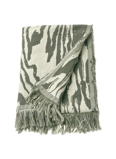 اشتري Throw Grey Green And Off-White 130X170 Cm في السعودية