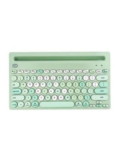 Buy IK3381D Dual-mode Bluetooth Keyboard Multi-Devices Stand Holder Colourful Green in UAE