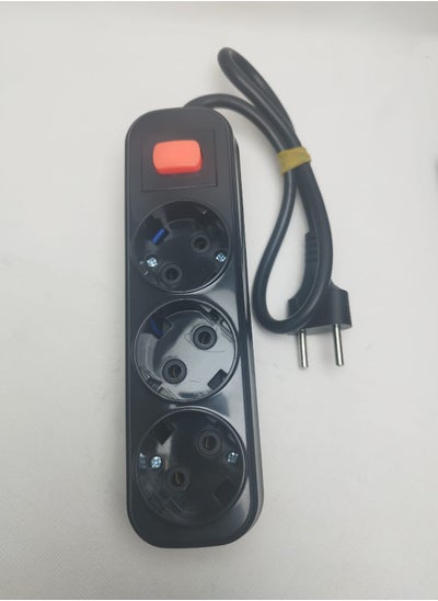 Buy Joint, 3 holes, 60 cm, black Venus, 6 amps, can handle any device less than or equal to 1056 watts, mixer, TV, computer, small room refrigerator, receiver, router, mobile charger in Egypt