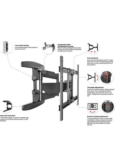 Buy NB P6  Full Motion Cantilever Mount  for  TVs Size 45" - 75" with Load up to 45.5 kg in Egypt