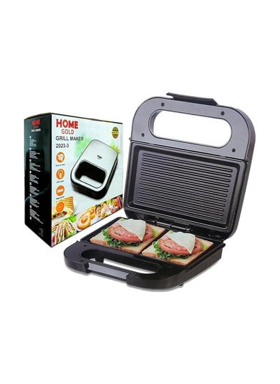 Buy Home Gold 800W Sandwich Maker, High Power Electric Grill with Dual-Sided Heating and Easy-Clean Non-Stick Coating - Portable and Safe Cooking Companion, 2023-3 in Egypt