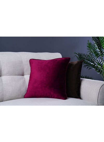 Buy Sydney Velvet Cushion Cover 45x45Cm Maroon in UAE