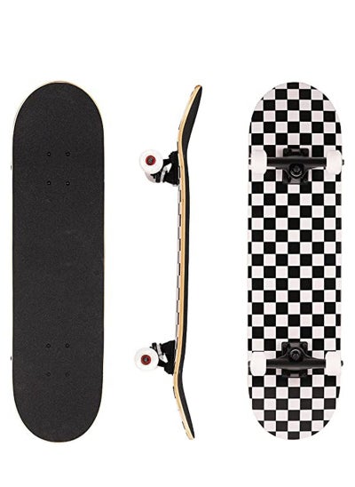 اشتري Skateboards for Beginners 80*20cm Complete Standard Skateboard for Girls and Boys, 7 Layer Maple Double Kick Concave Skateboard for Kids and Adults في الامارات