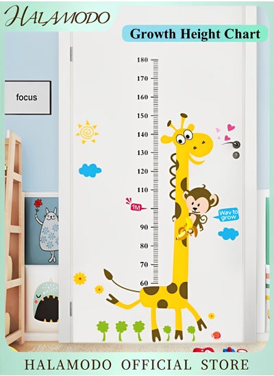 Buy Kids Growth Height Chart with Giraffe & Monkeys Deraction Removable Nursery Wall Decals for Baby Bedroom Toddler Playroom,31.5×51inch in UAE