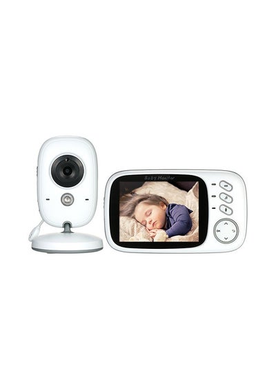 Buy 3.2-Inch LCD Wireless Baby Monitor With Night Vision Two-Way Talk - White in Saudi Arabia