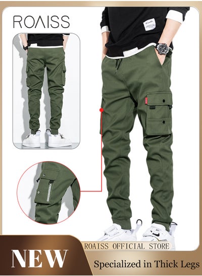 Buy Men's Cargo Pants Casual Pants Loose Fit Ankle-Tied with Elastic Drawstring Suitable for Various Body Types Casual and Trendy in UAE