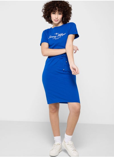 Buy Logo Graphic Knitted Dress in UAE