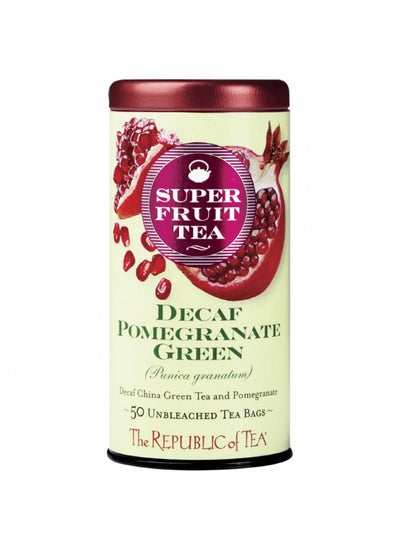 Buy The Republic of Tea - Pomegranate Green Tea Decaf, 50 Tea Bags, Tin | Gourmet Tea in UAE