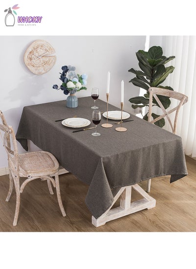 اشتري Tablecloth, Waterproof And Oil-Proof End Table Dustproof Cover, Simple Style Solid Color Picnic Blanket, Grey Coffee في السعودية