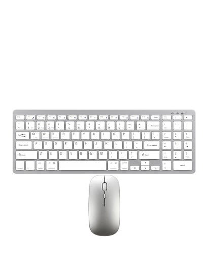 اشتري Keyboard And Mouse Bluetooth Wireless Keyboard And Mouse set, silent and rechargeable office keyboard and mouse set في السعودية