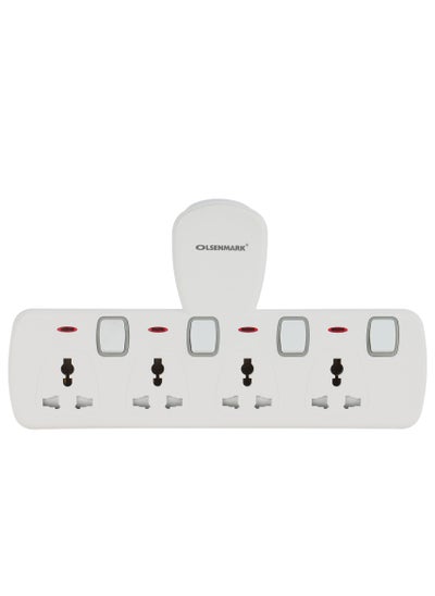 Buy Olsenmark Multi Plug Extension Socket, 4 Way Electrical Outlet Extender, Wall Charger, Universal Plug Adapter, Charging Station for Home, Office, Kitchen, Individually Switched in UAE