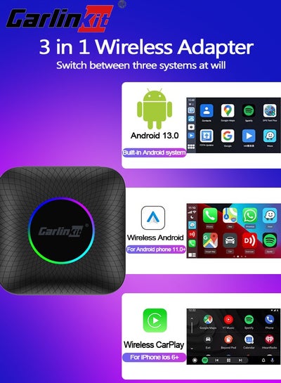 اشتري CarlinKit CarPlay AI Box Android 13.0 Auto Wireless CarPlay Adapter 4+64G  FOTA Upgrade في السعودية