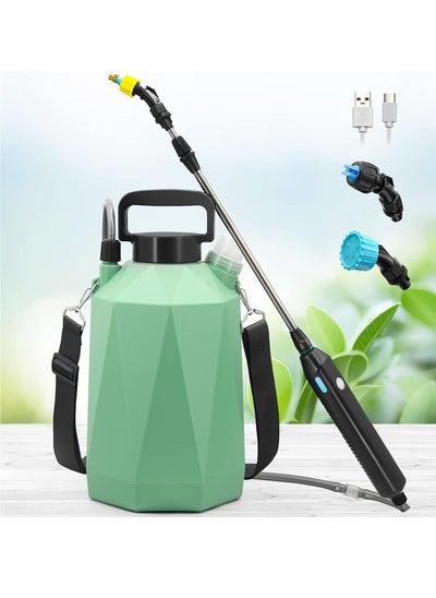 اشتري Battery Powered Sprayer 1.35Gallon/5L, Electric Garden Sprayer with USB Rechargeable Handle, Sprayer with 3 Mist Nozzles, Telescopic Wand, and Shoulder Strap for Lawn and Garden في السعودية