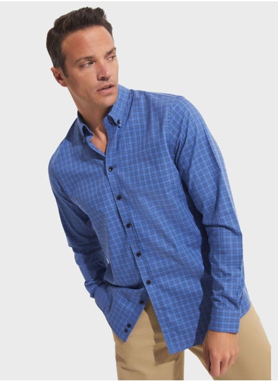 Buy Check Deatiled  Regular Fit Shirt in UAE