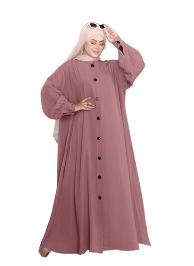 Buy Abaya Crepe abaya without a veil, one size, fits up to 120 kilos for women in Egypt