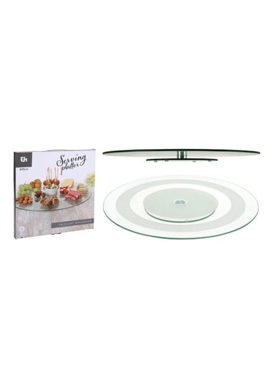 Buy Rotating Glass Serving Round Platter in UAE