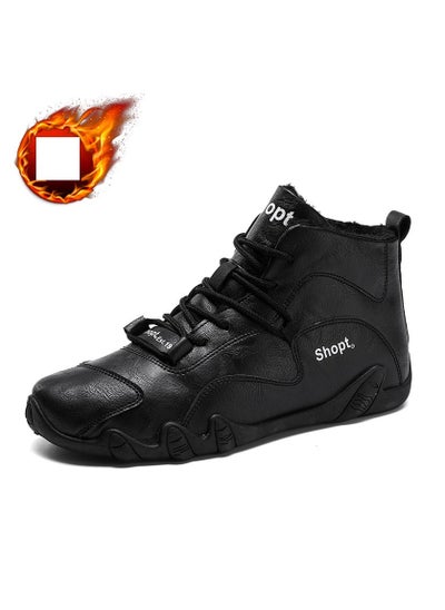 Buy Men's Fashionable Casual Shoes With High Collar Plush in Saudi Arabia