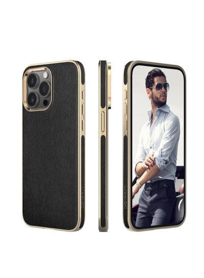 For iPhone 16 Pro Max Leather Case, Business Luxury Classic PU Leather  Elegant Designer Men Cover Soft Non-Slip Grip Phone Cases for iPhone 16 Pro  Max (Black) price in UAE | Noon