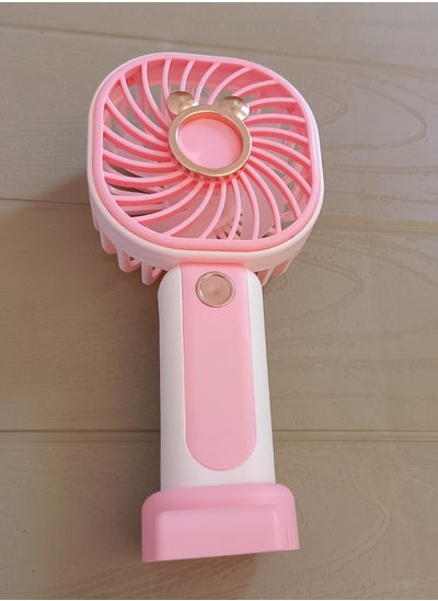 اشتري Portable Three Speed Setting USB Mini Handheld Fan With Stand Multi colour في مصر