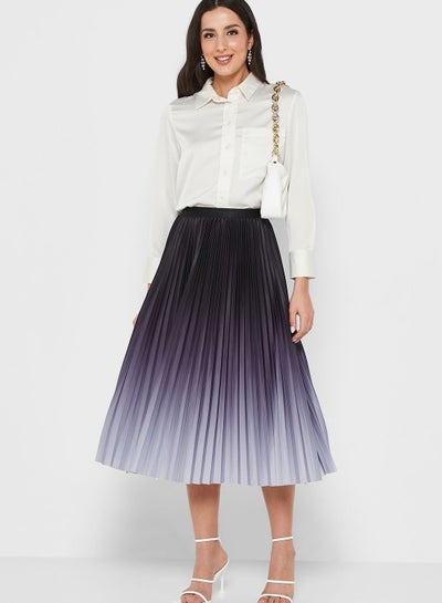 Buy Ombre Pleat Detail Skirt in UAE
