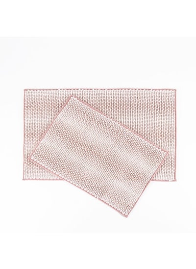 اشتري 2-Piece Chenille Bath Mat, Blush في الامارات