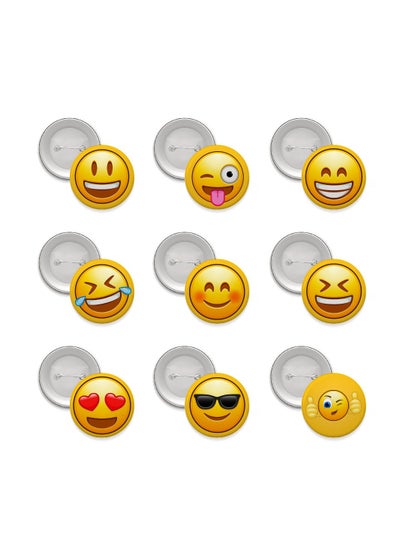 Buy Smiley Emoji Button Pins for Kids and Adults - Perfect for for Backpacks - Jackets - Fun Badge Pins - Expressive Smiley Emoji Badges in UAE