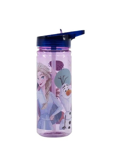 Buy Frozen Ecozen Leak-Proof Water Bottle with Sippy Straw Purple and Blue 580 ml in Saudi Arabia