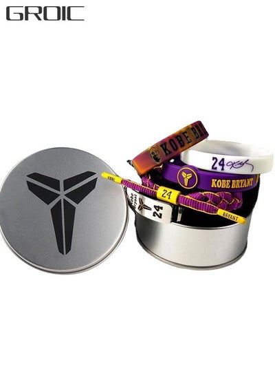 Buy Basketball Kobe Wristbands Black Mamba Kobe Basketball Bracelet Signature Sport Silicone Adjustable Bracelet Memory Gift 5 Pcs in UAE