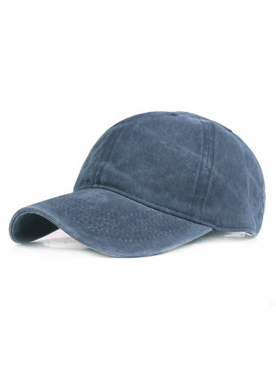 Buy Simple Baseball Cap Sun Hat Adjustable Navy Blue in UAE