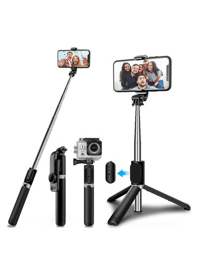 Buy Q02 Tripod  Selfie Stick Multifunctional Stretch 103cm Wireless in UAE