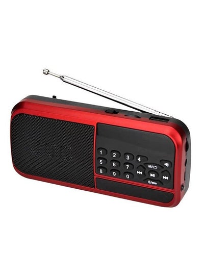 اشتري راديو رقمي محمول وقابل للشحن بخاصية اتصال بلوتوث H798BT أسود/أحمر في مصر