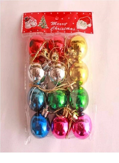 اشتري 12pcs Balls Over The Christmas Tree Ornaments 3CM Decorative Round Balls, Christmas Ornaments, Christmas Decor, Xmas Decor, Christmas Tree Ornament Decor multicolor في مصر