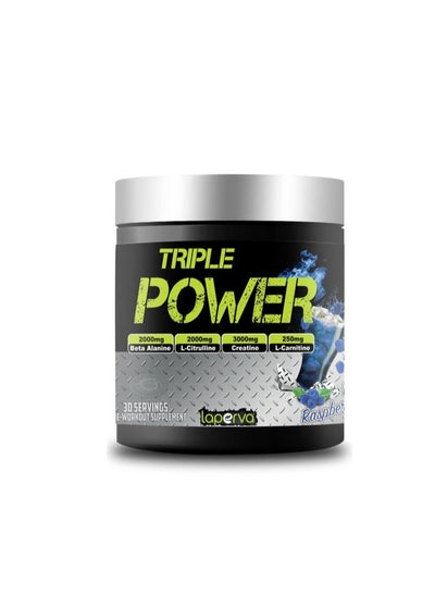 Buy Triple Power Pre-Workout Blue Raspberry Food Supplement-30 Servings -300gm in Saudi Arabia