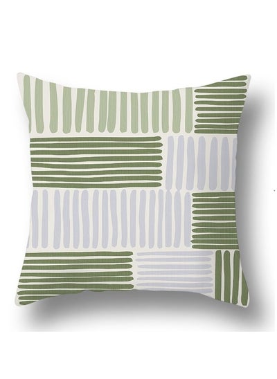 Buy Green abstract geometric print pillowcase pillow cover 45*45cm in UAE