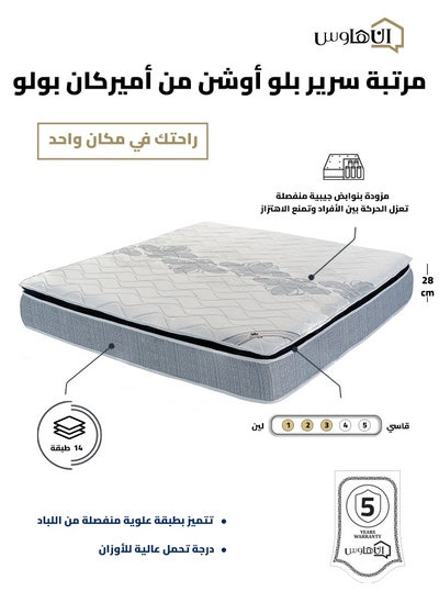 Buy Blue Ocean | Multi Layer Bed Mattress 14 Layers with Pocket Springs in Saudi Arabia