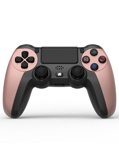 اشتري Wireless Controller Gamepad for PS4/PS4 Slim/PS4 pro/PC with USB Charge Cable with Dual Vibration, Clickable Touchpad, Audio Function, Light Bar and Anti-Slip (Rose gold) في السعودية