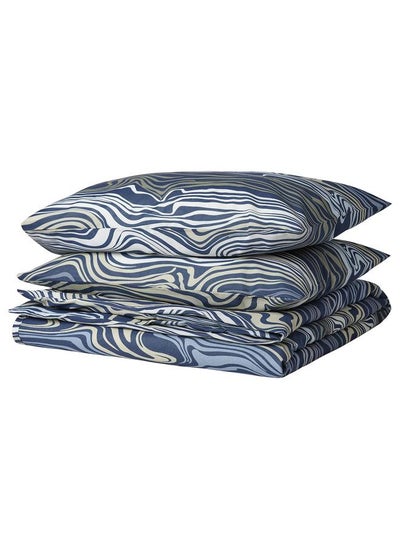 Buy Duvet Cover And 2 Pillowcases Blue And Multicolour 240X220 And 50X80 Cm in Saudi Arabia