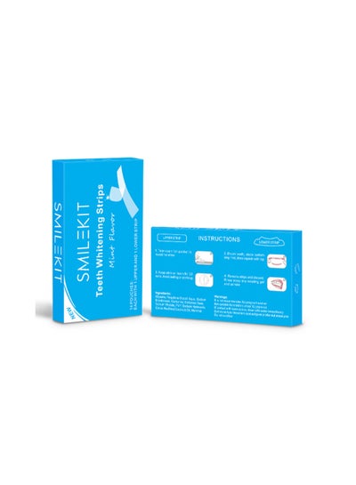 Buy Gel Teeth Cleaning Strips Oral Hygiene Care Double Elastic Teeth Bleaching Teeth Whitening Strips in Saudi Arabia
