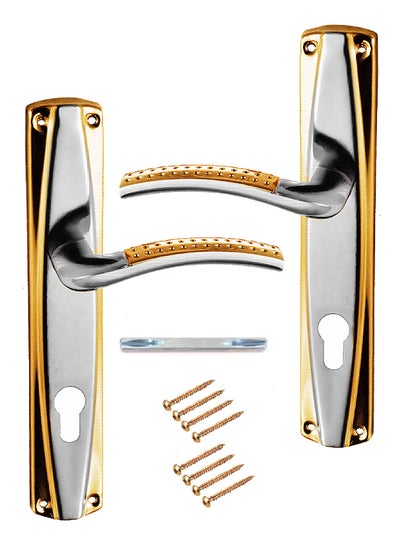 Buy Pair Of Door Handles Golden/Silver Color in Saudi Arabia